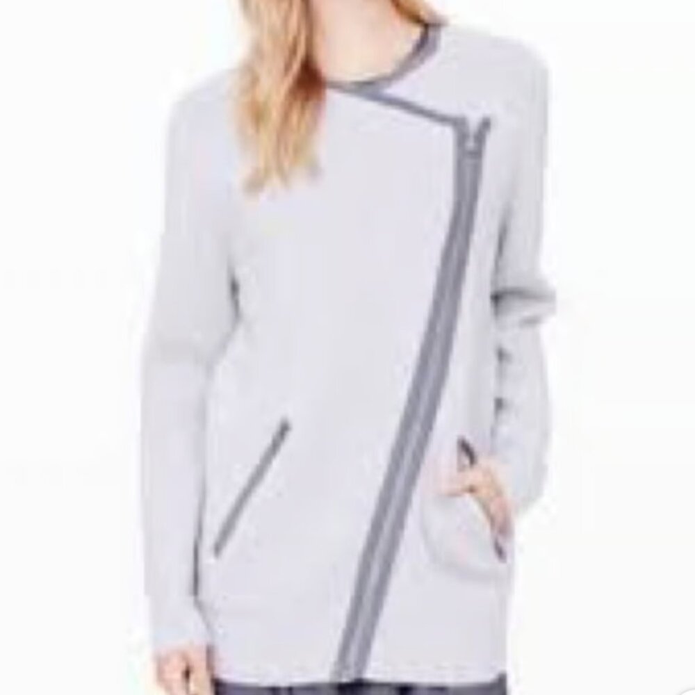 Club Monaco 100% Wool Moto-Style Asymmetrical Zipper Sweater Jacket - Womens XS
